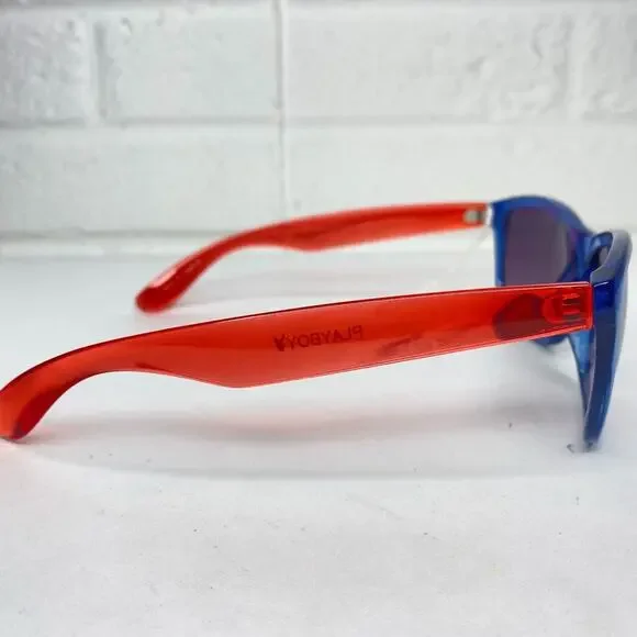Vintage Playboy 70's Blue red PB00109-15 Sunglasses Frame Blue Lens H1354